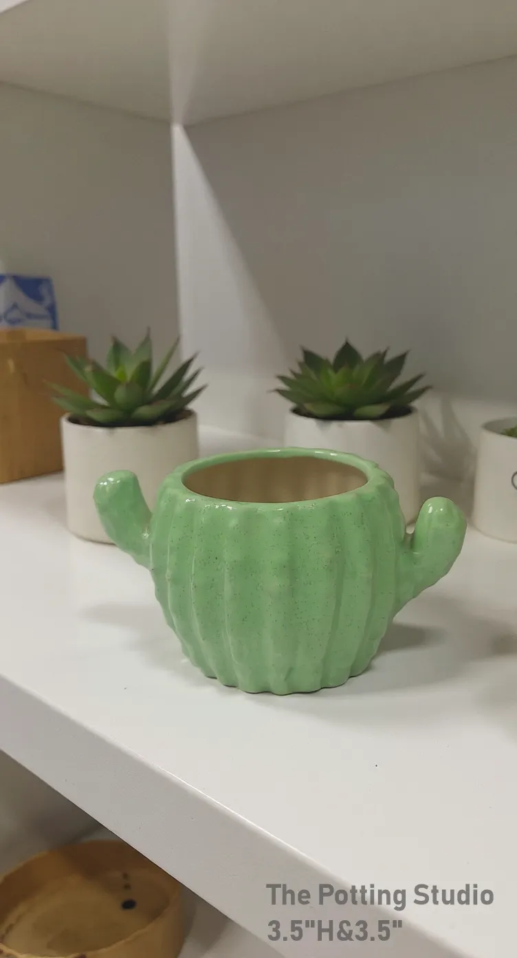 Cactus-Shaped Ceramic Cup 3.5"H & 3.5 W