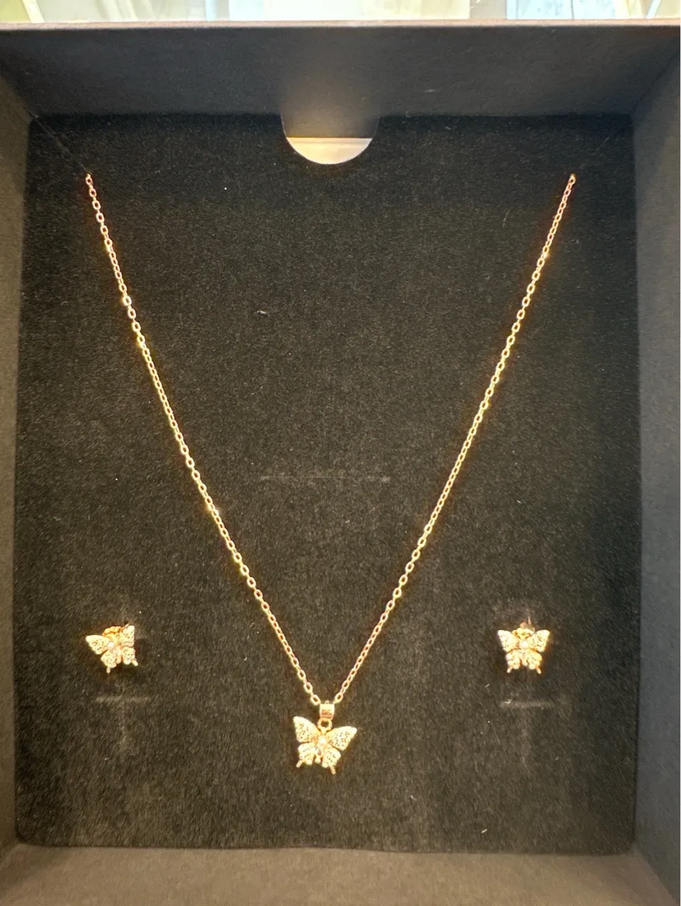 Butterfly Pendant and Earrings Set view 2