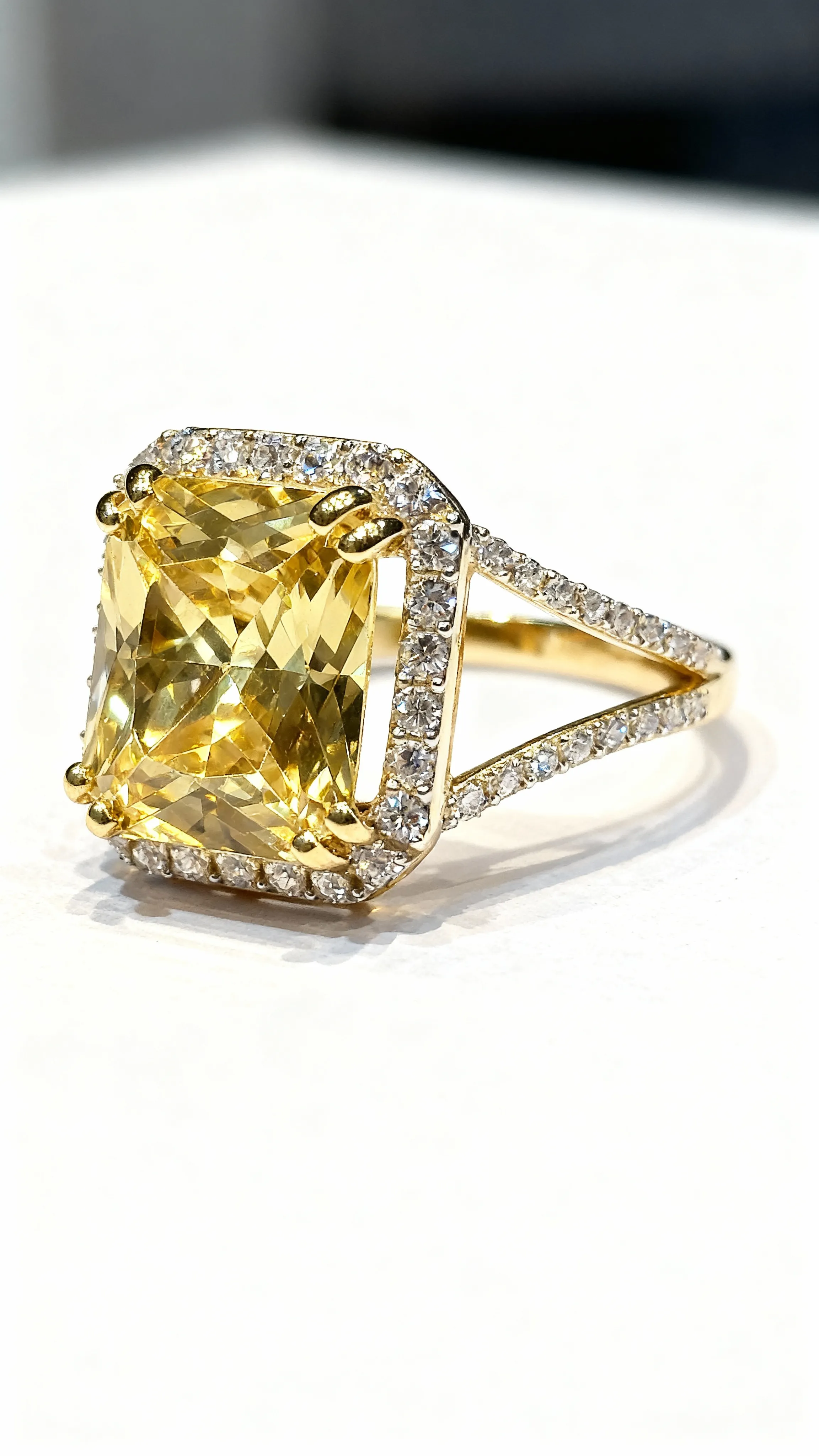 Citrine Diamond Ring