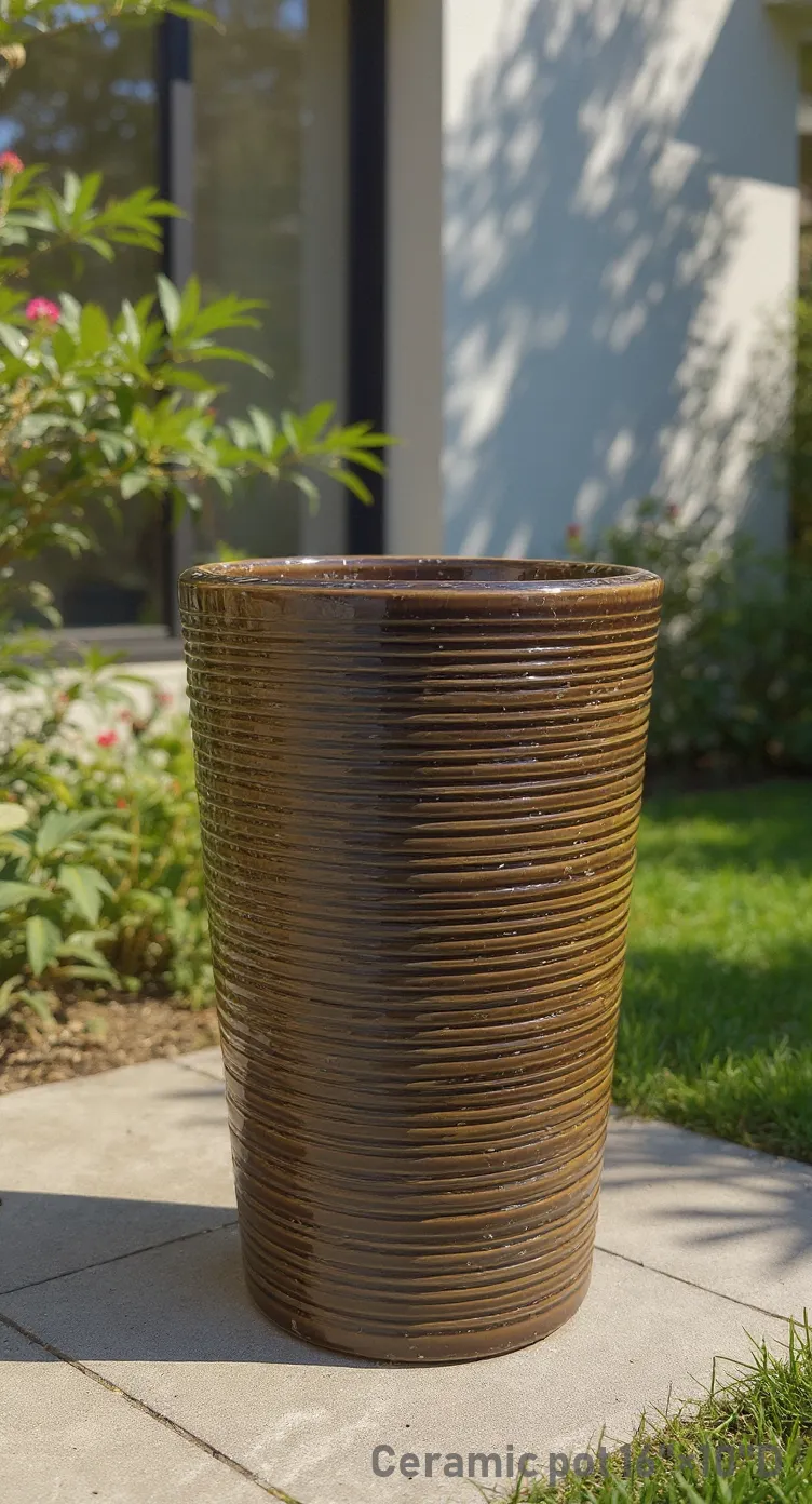 Decorative Ceramic Pot 16"H & 10"W