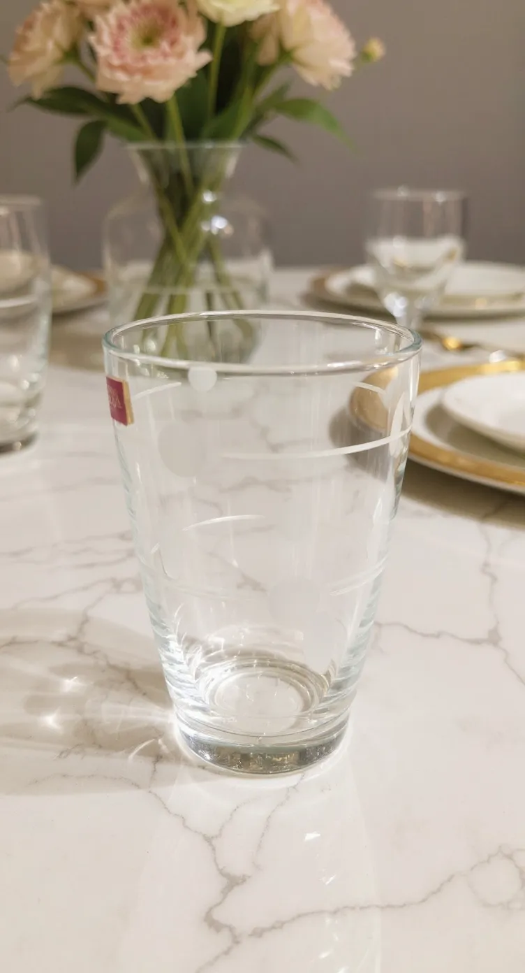 Etched Glass Tumbler