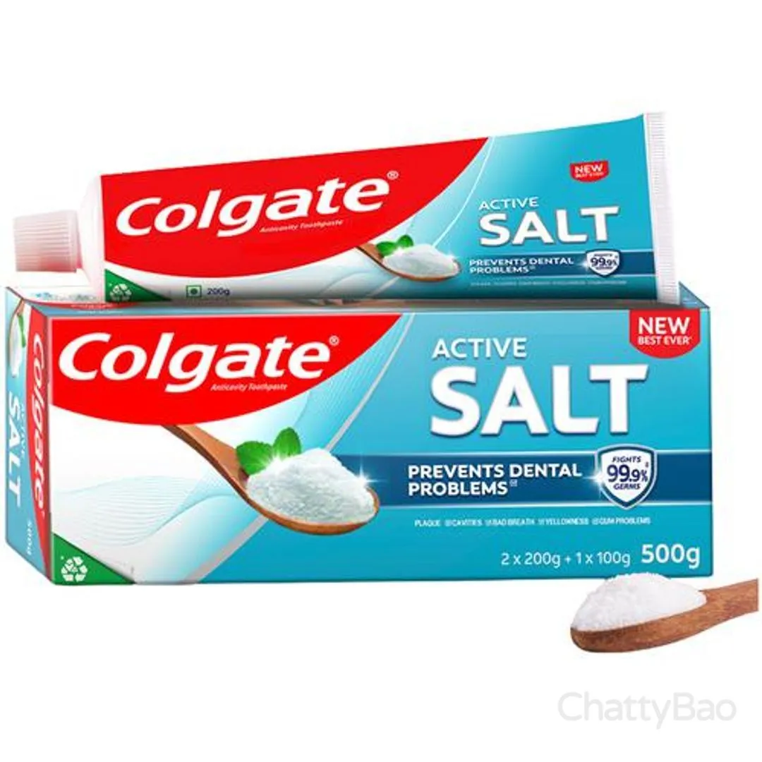 Colgate Active Salt Toothpaste 500 g (2x200 g + 100 g )