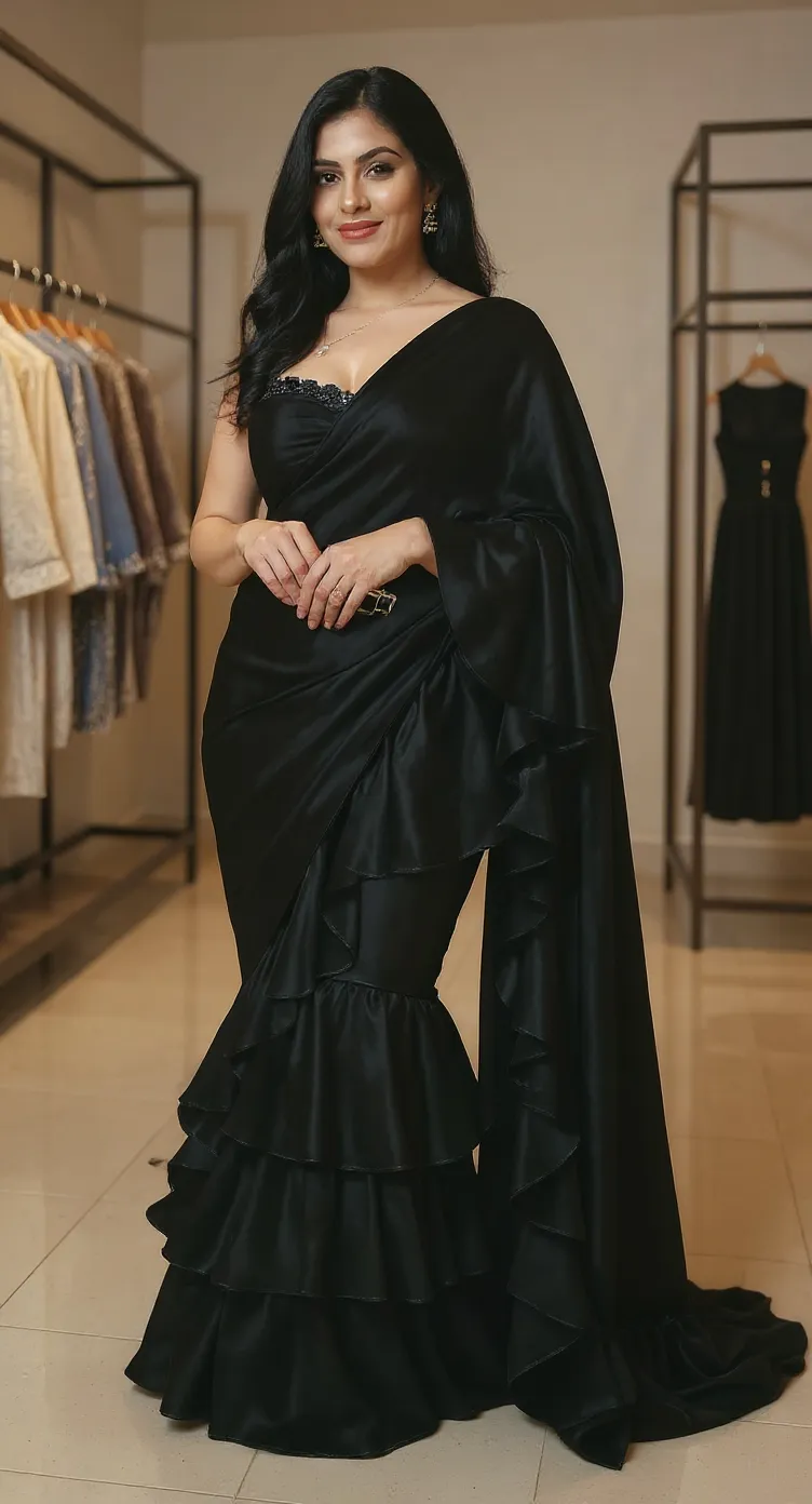 Ruffled Saree