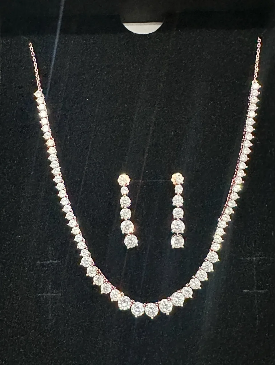 Elegant Diamond Rose Gold Necklace Set view 3