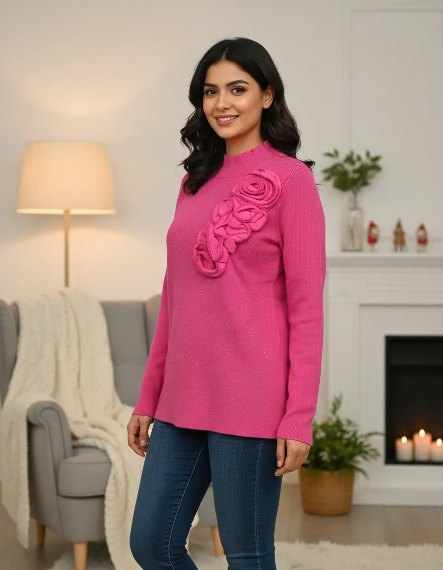 Embroidered Woolen Top