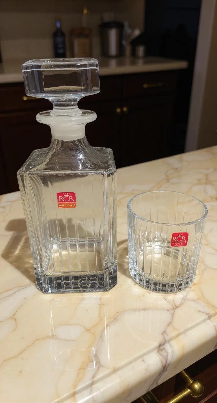 RCR Crystal Decanter and Glass Set