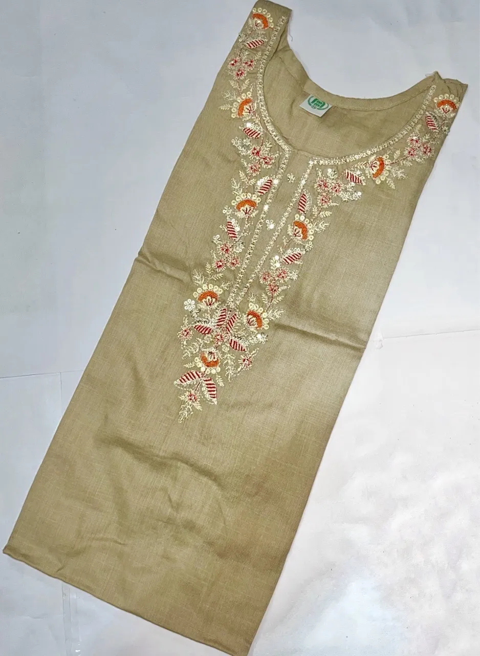 Embroidered Reyon Golden Colour Kurti  Size S(40) M(42) L(44) Chat On Whatapp (8447220915)
