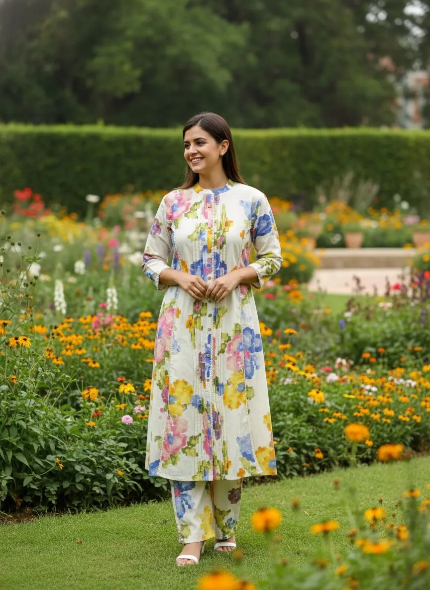 Floral Print Kurta Set