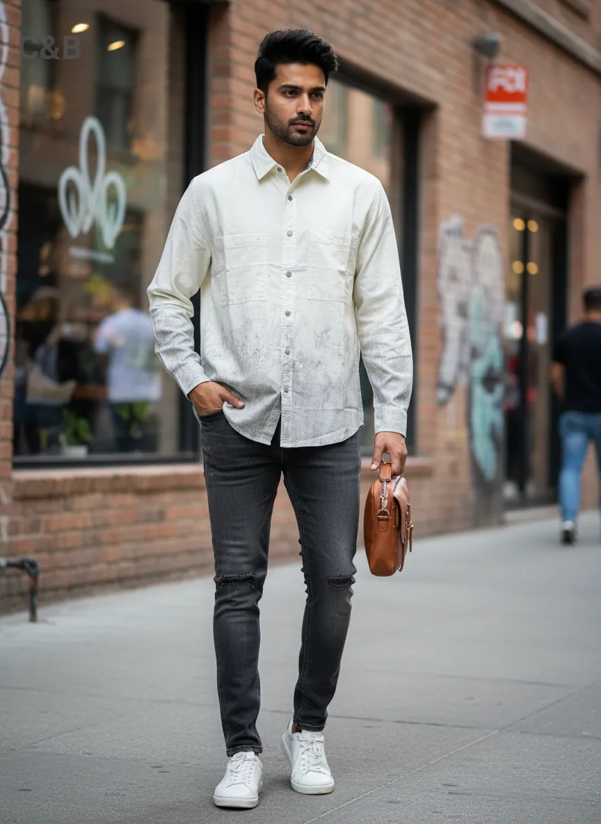 Ombre Button-Down Shirt