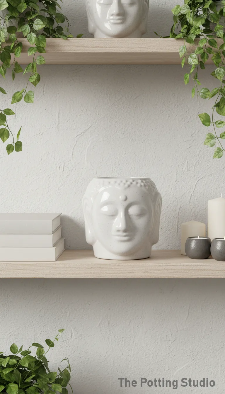 Buddha Head Planter 6^H and 5"W