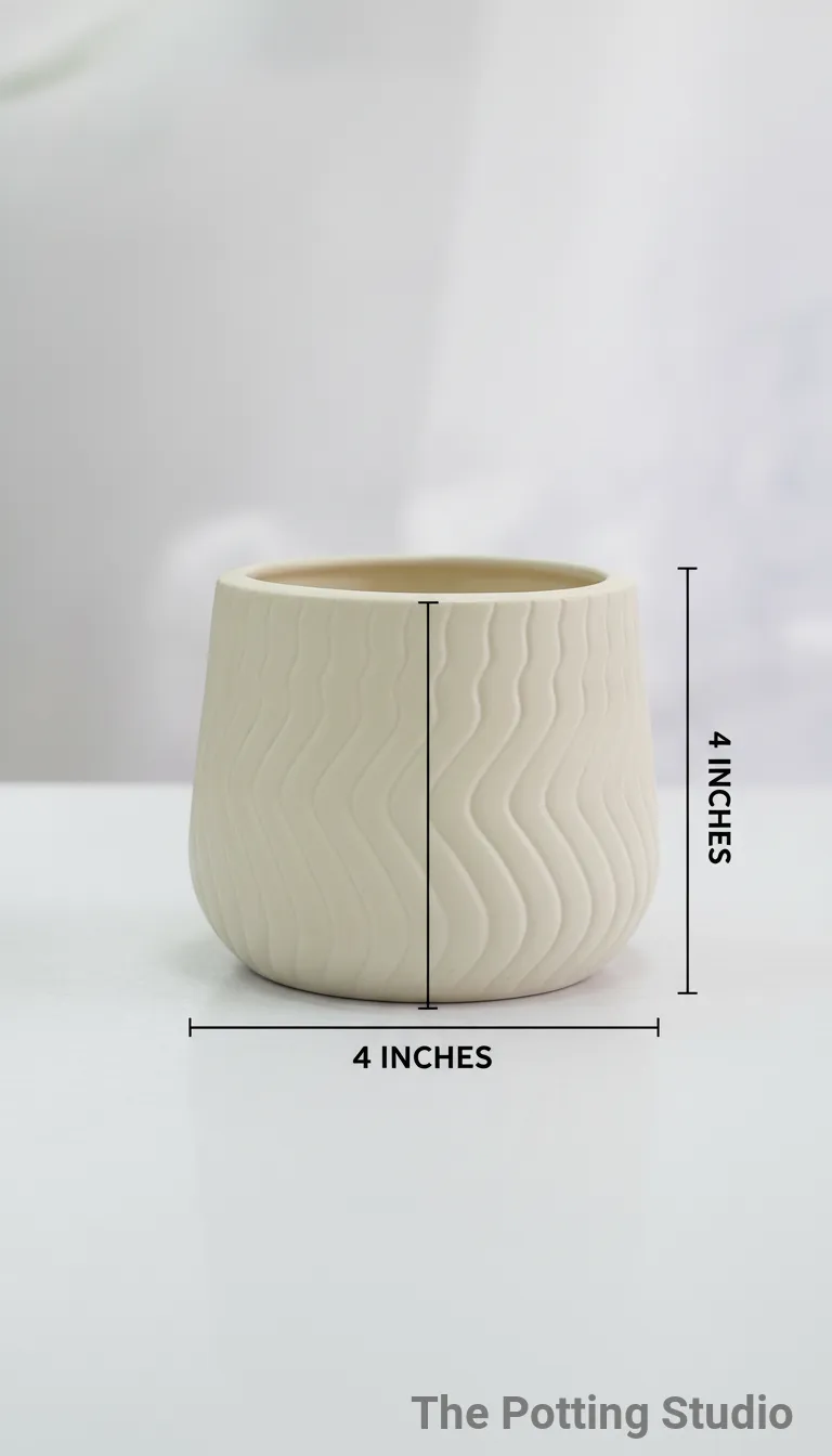 Ceramic Wave Planter 4 "H & 4"W