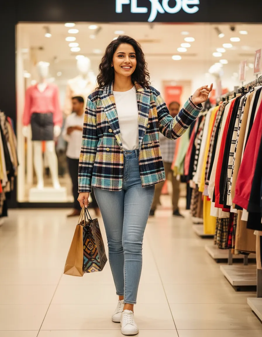 Plaid Tweed Jacket Twilight