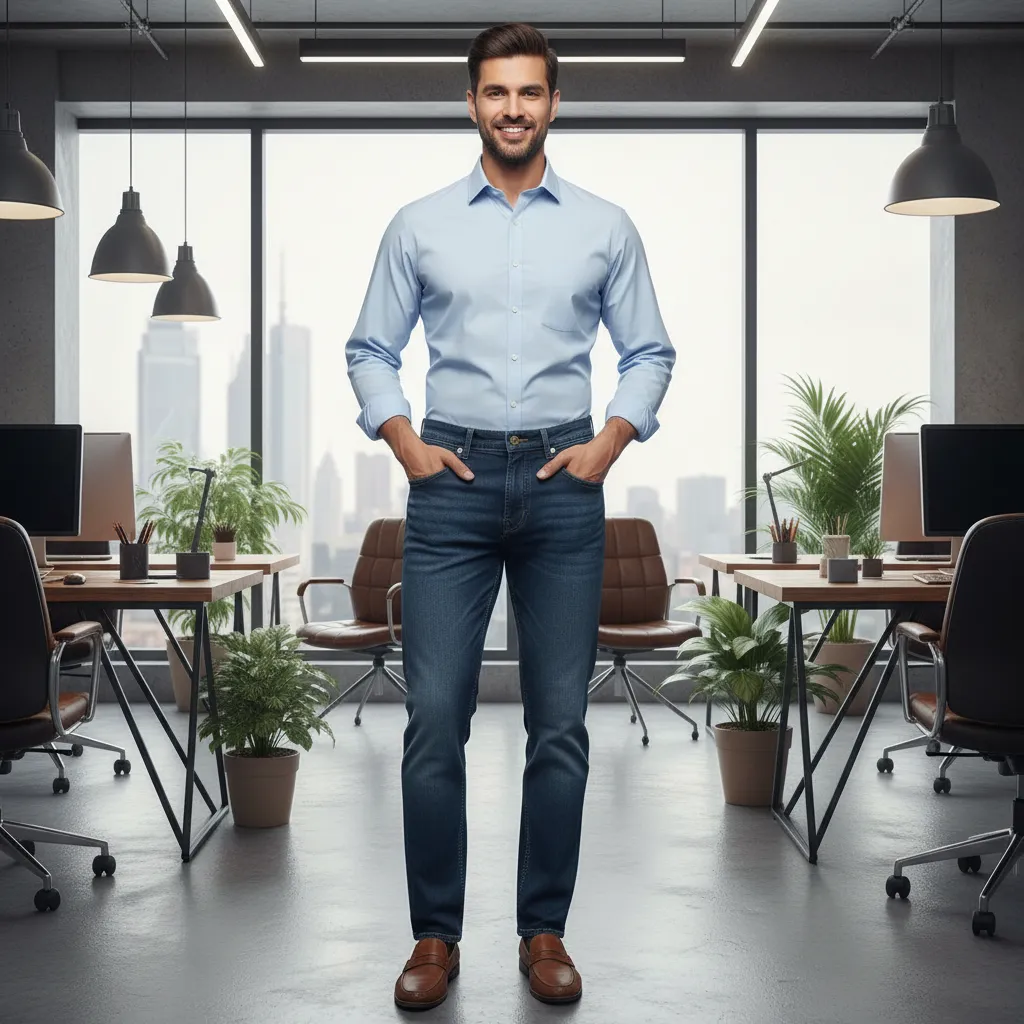 Stagger Polo Denim Jeans