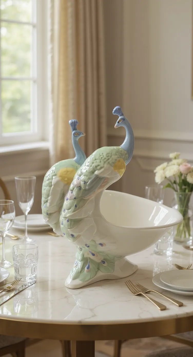 Ceramic Peacock Vase