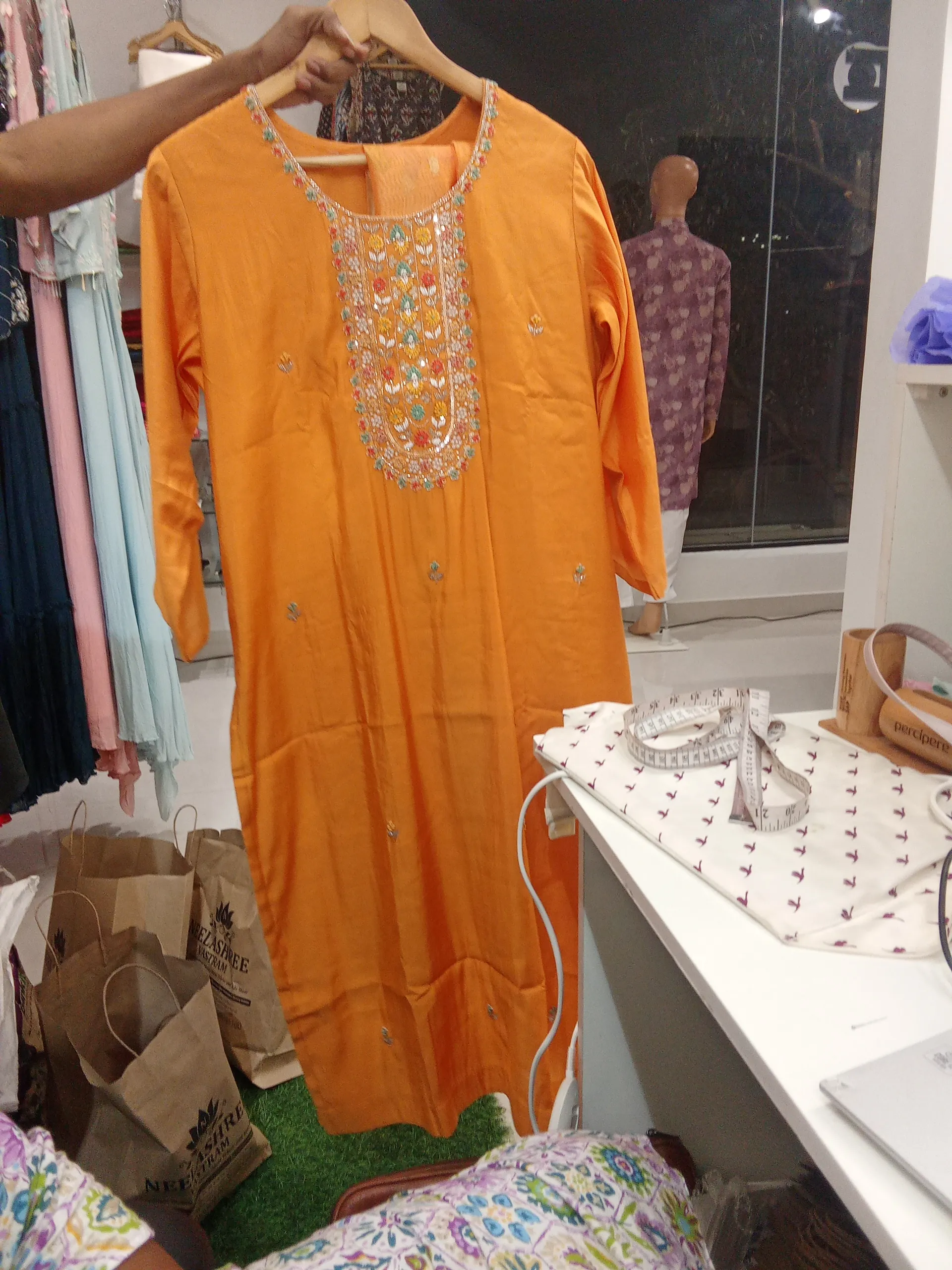 Embroidered Kurta view 3