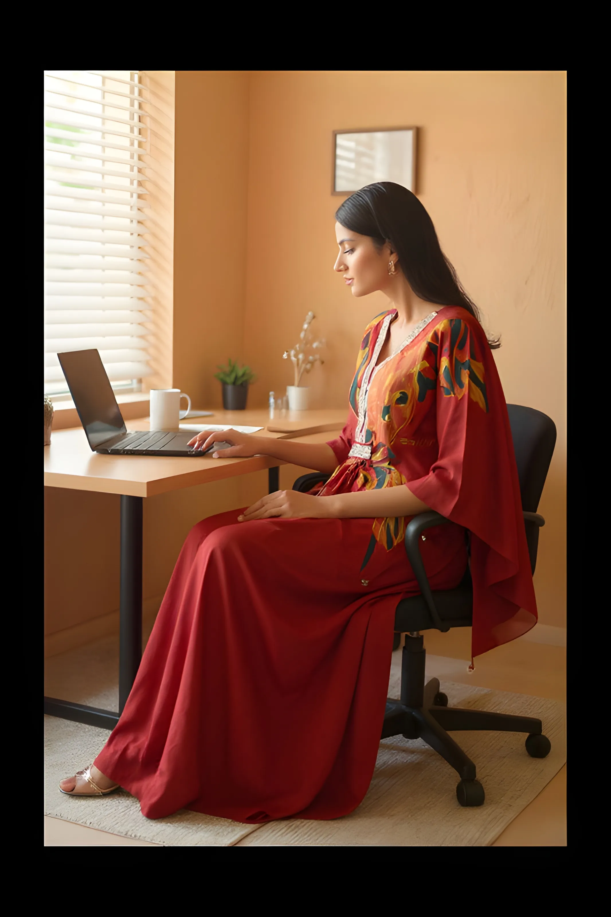 Embroidered Kaftan Set