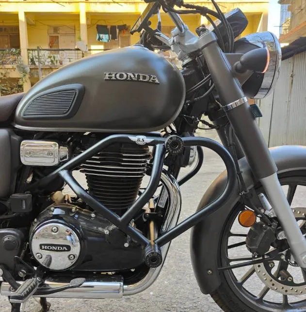 Bs auto  CRASH GUARD SLIDER FOR NEW HONDA CB 350 & H’NESS STAINLESS STEEL BLACK POWDER COATED.