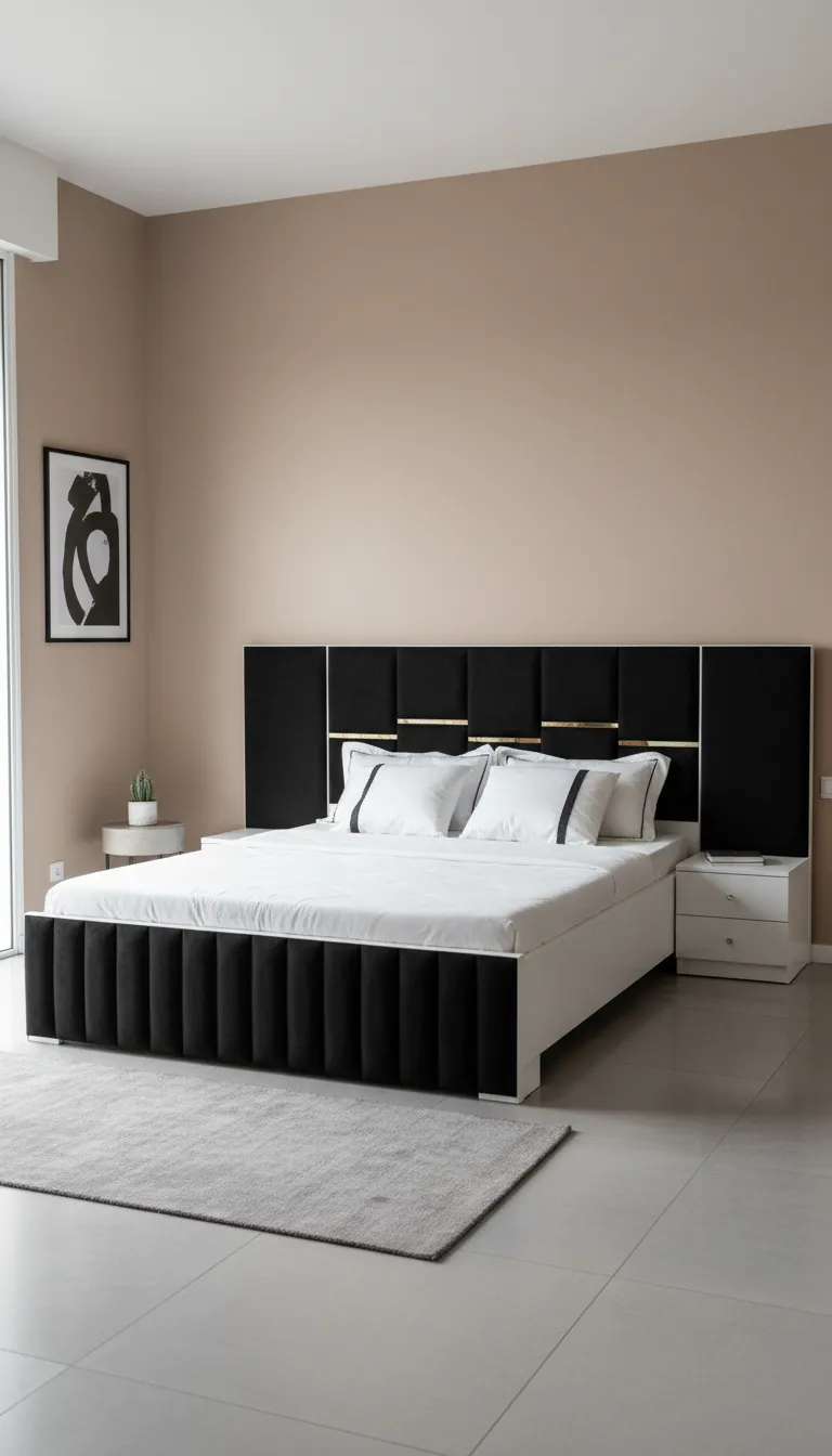 Black Upholstered Bed
