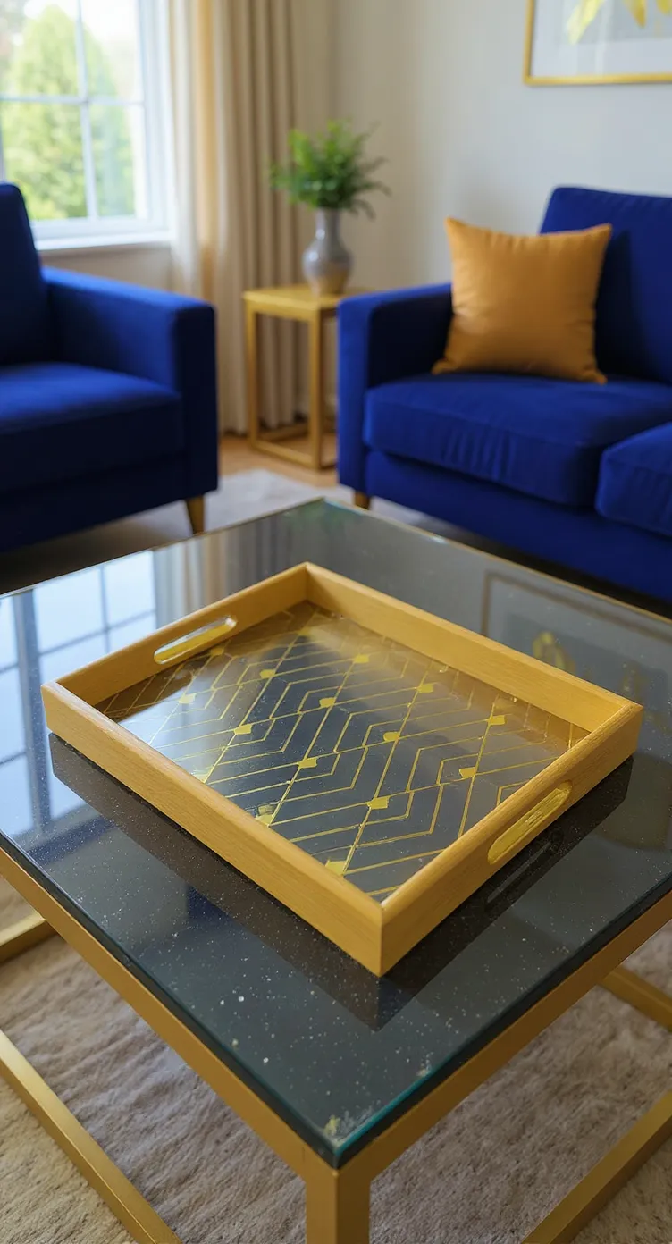 Decorative Glass Tray Set Of 2