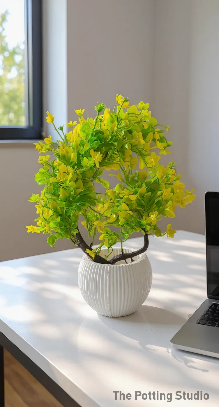 Decorative Artificial Yellow Flower Plant
