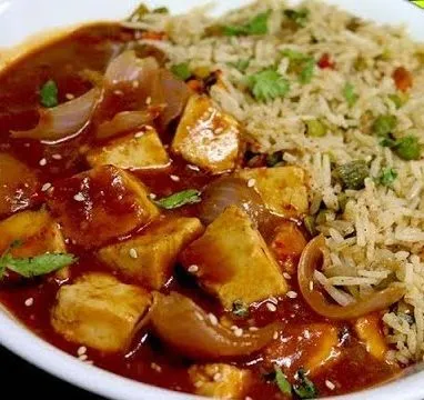 Chilli Paneer + Fried Rice