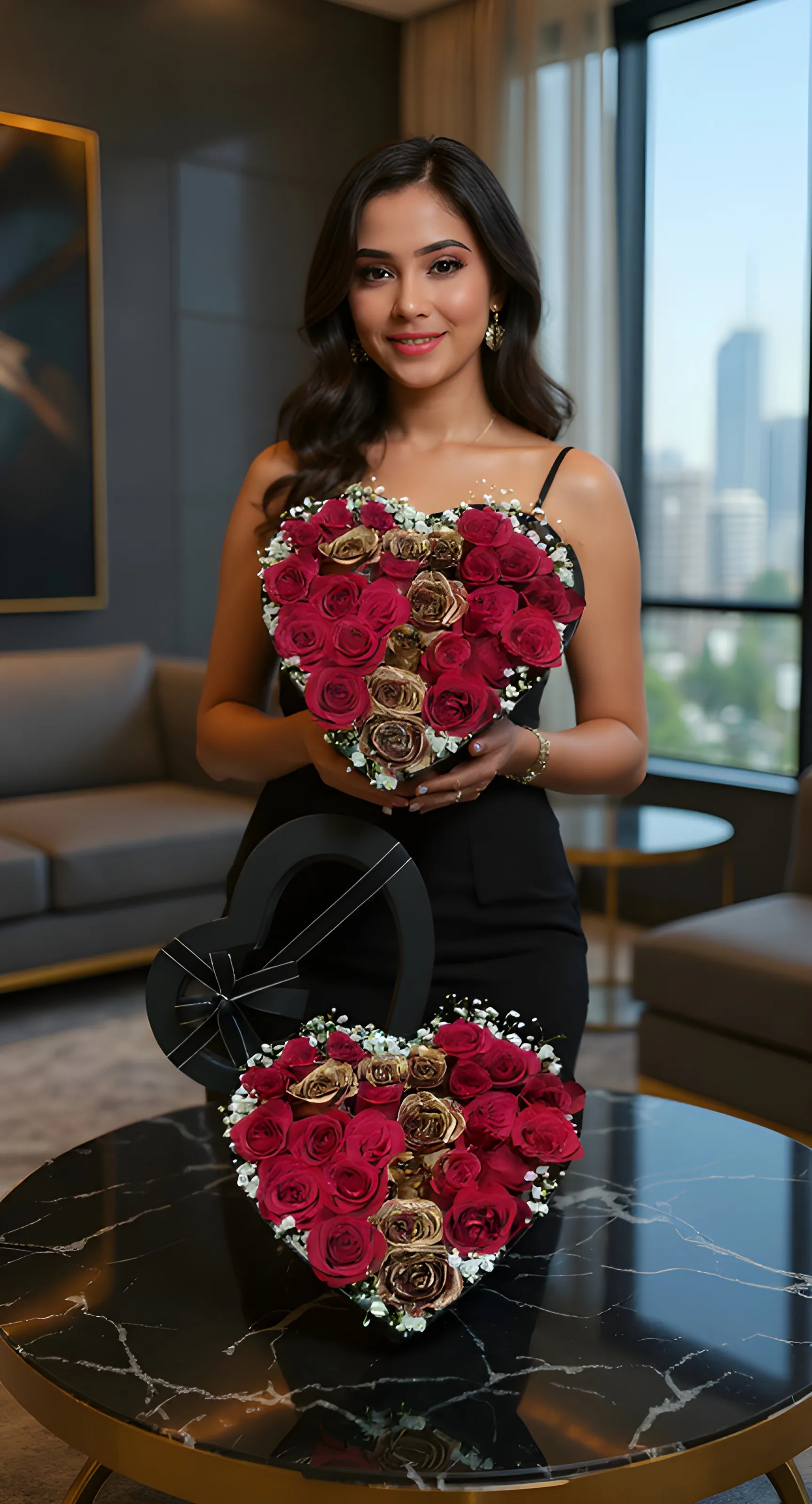 Heart-Shaped Customized Rose Bouquet view 2