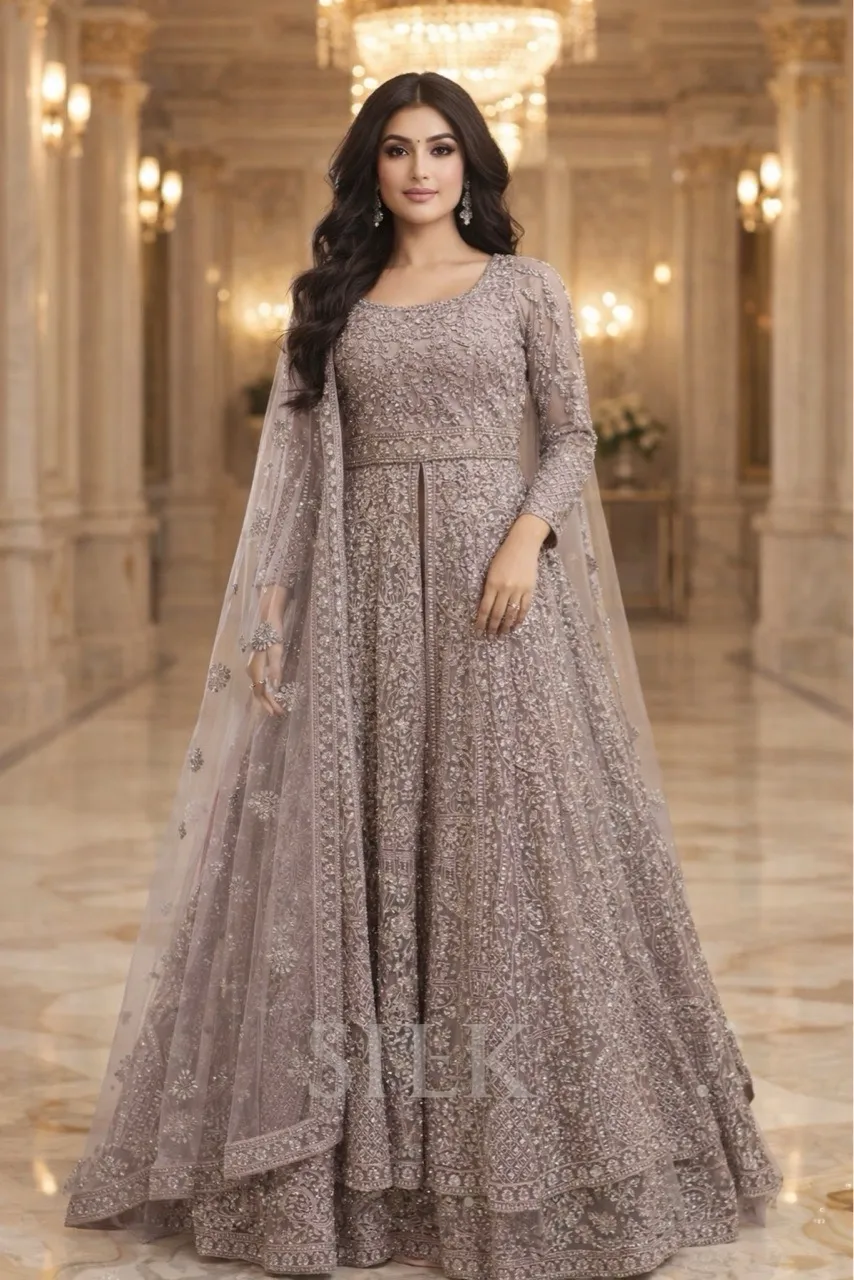 Silk Premium Ethnic Anarkali Gown view 2