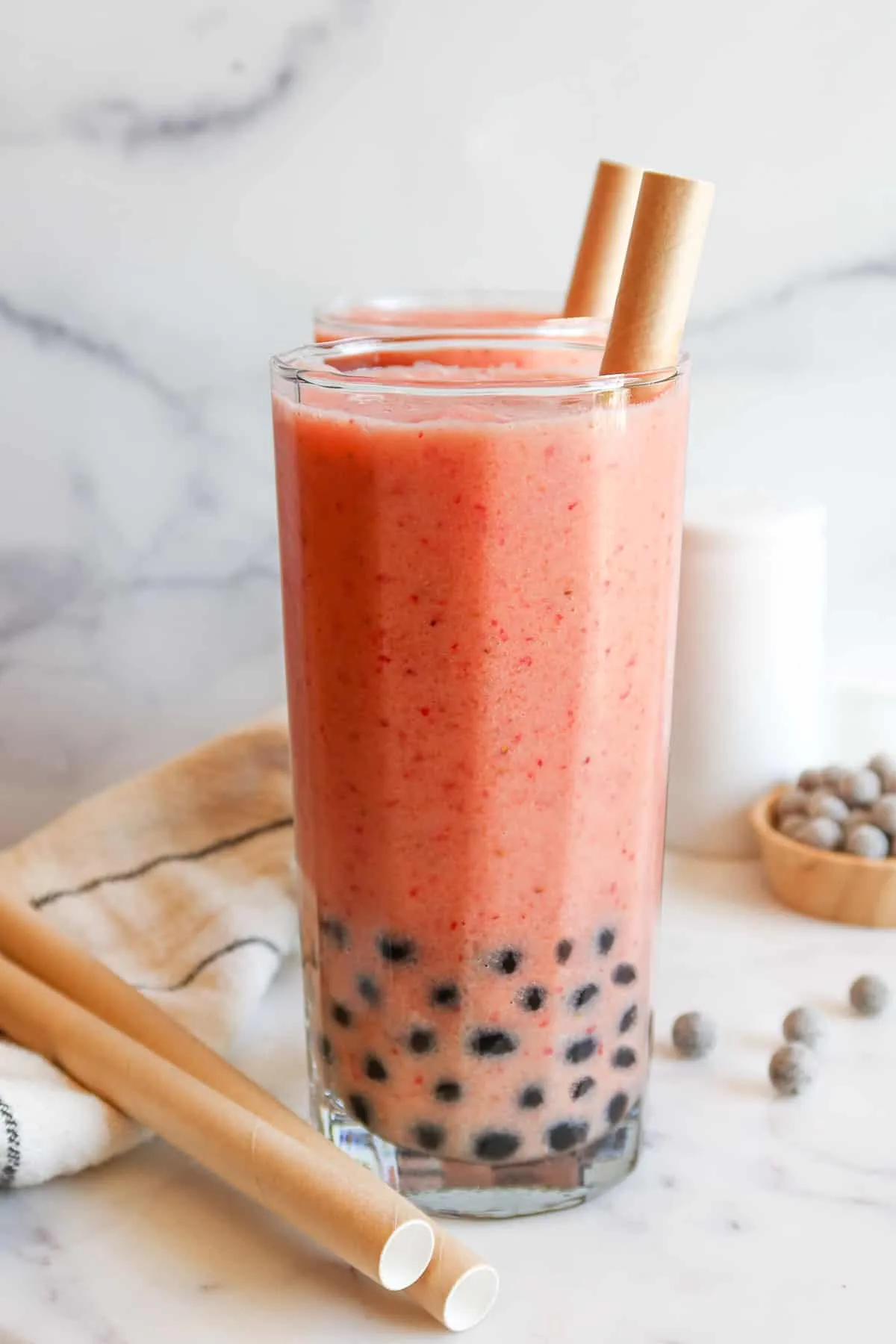 Strawberry Boba Smoothie