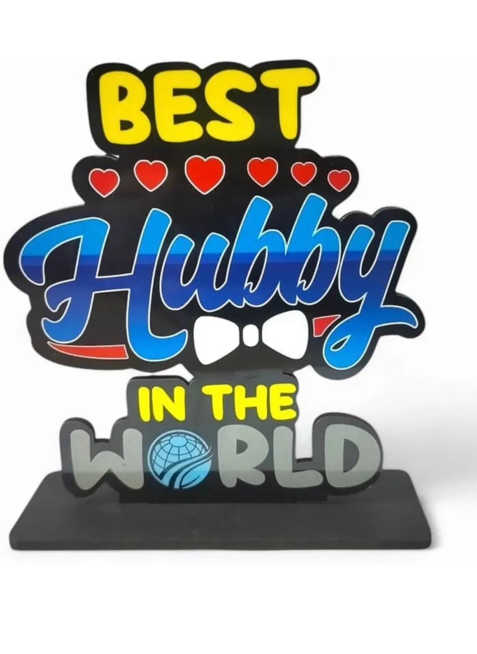 Best Hubby in the World Tabletop Decor Wooden