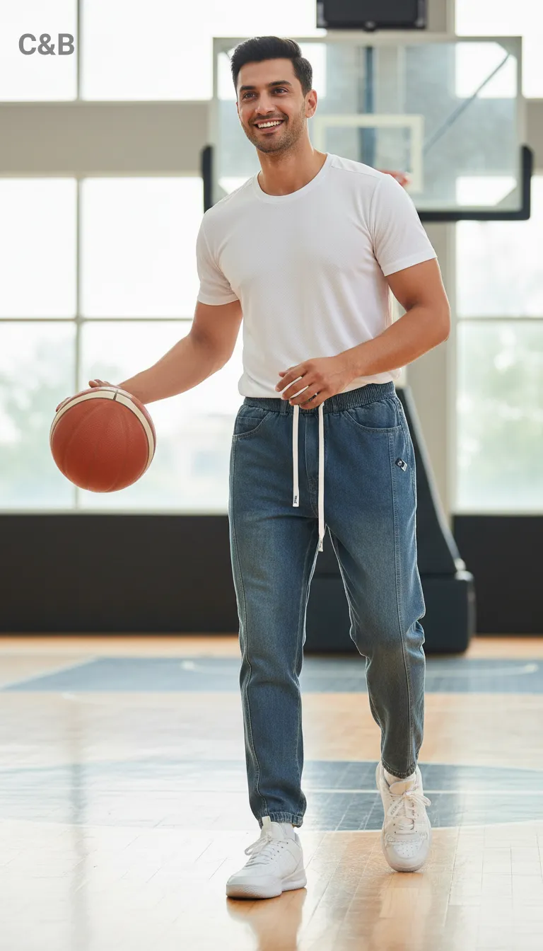 Denim Jogger Pants