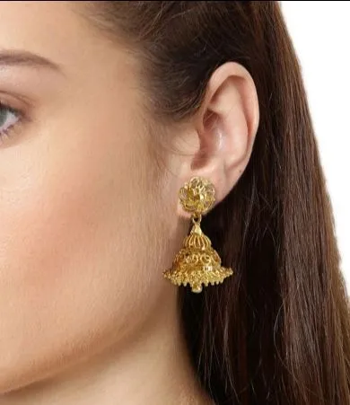 Gold Jhumka Earrings