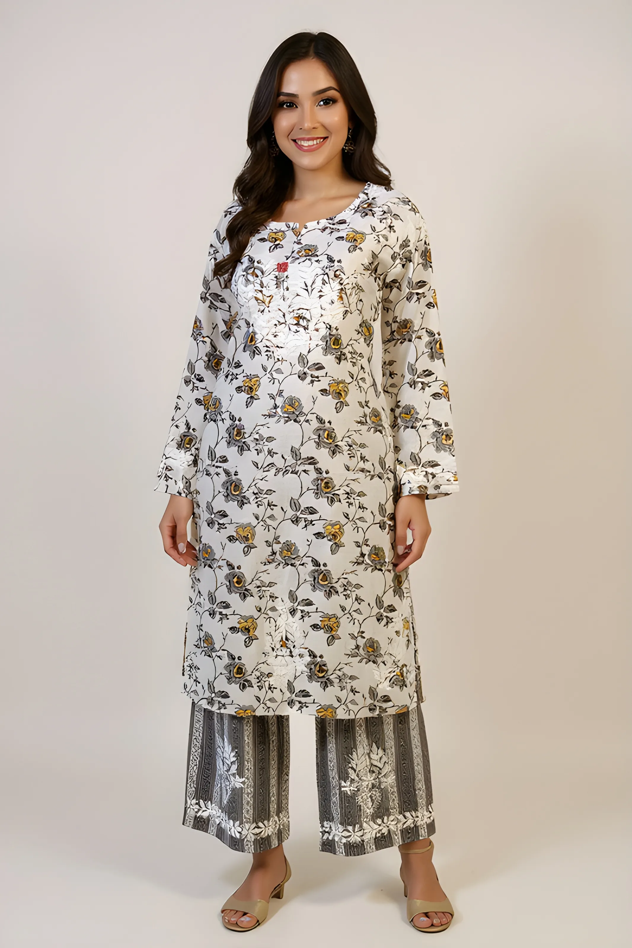 Floral Print Kurti Pant
