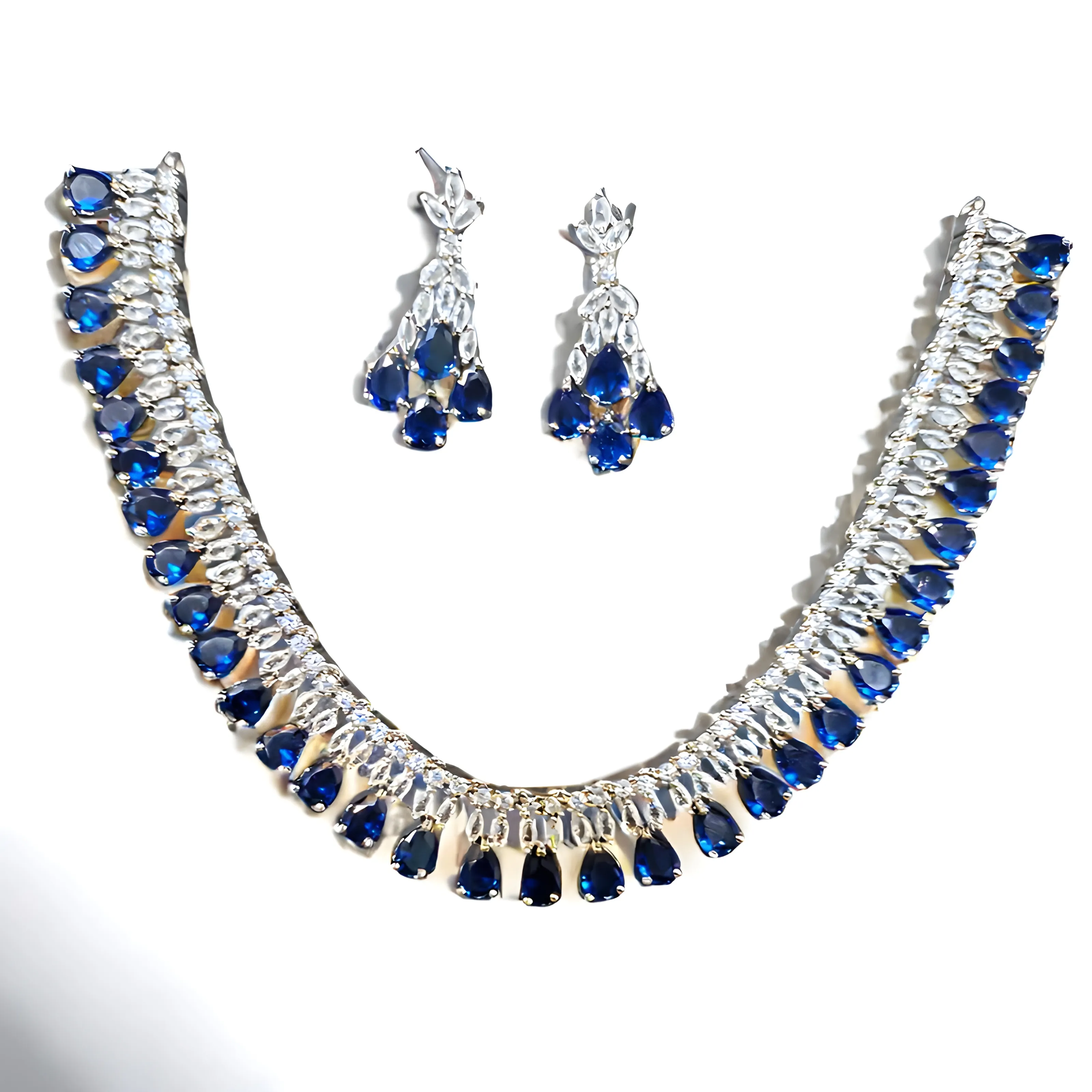 Blue Diamond Necklace Set
