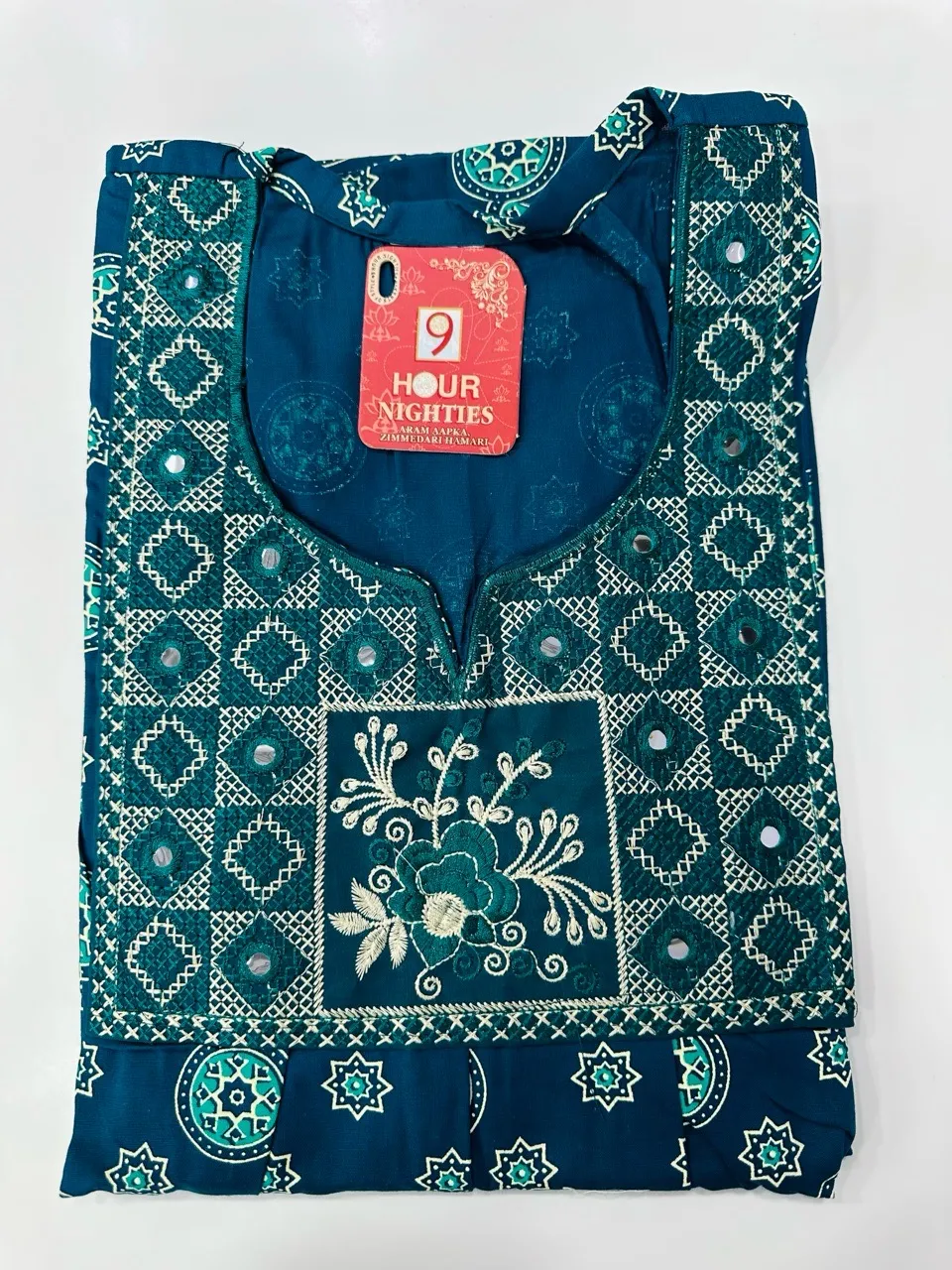 Box Embroidery Cotton Nighty