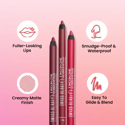 Swiss Beauty Two in One Lip Liner & Lip Filler view 2
