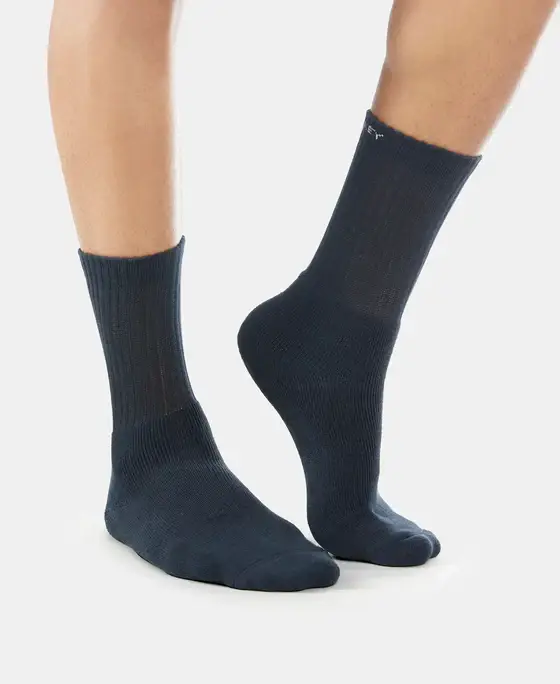 Jockey Compact Cotton Terry Crew Length Socks - 7035 (Pack of 3) view 2