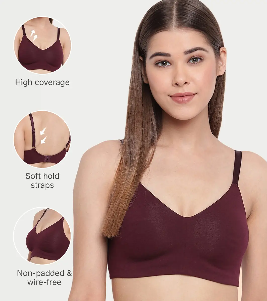 Enamor Everyday T-Shirt Bra - No-Pinch, Hidden Lift, Non Padded, Wirefree, High Coverage - A027 view 3