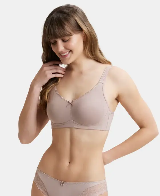 Wirefree Non-Padded Full Coverage Everyday Bra with Concealed Shaper Panel - FE41 view 4