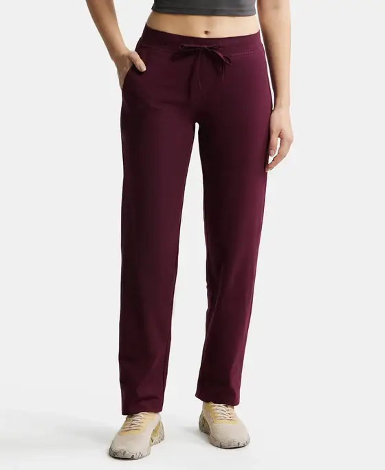 Jockey Women Relaxed Fit Trackpants With Side Pockets - 1302 view 2