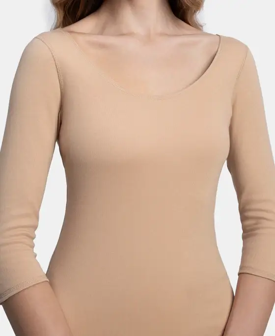 Jockey Women Cotton Rich Brushed Three Quarter Sleeve Thermal Top with StayWarm Technology - 2543 view 6
