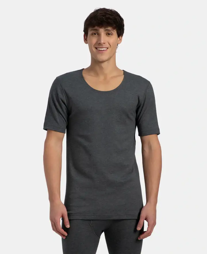 Jockey Men Cotton Rich Brushed Fabric Half Sleeved Thermal Undershirt with StayWarm Technology - 2402 view 7