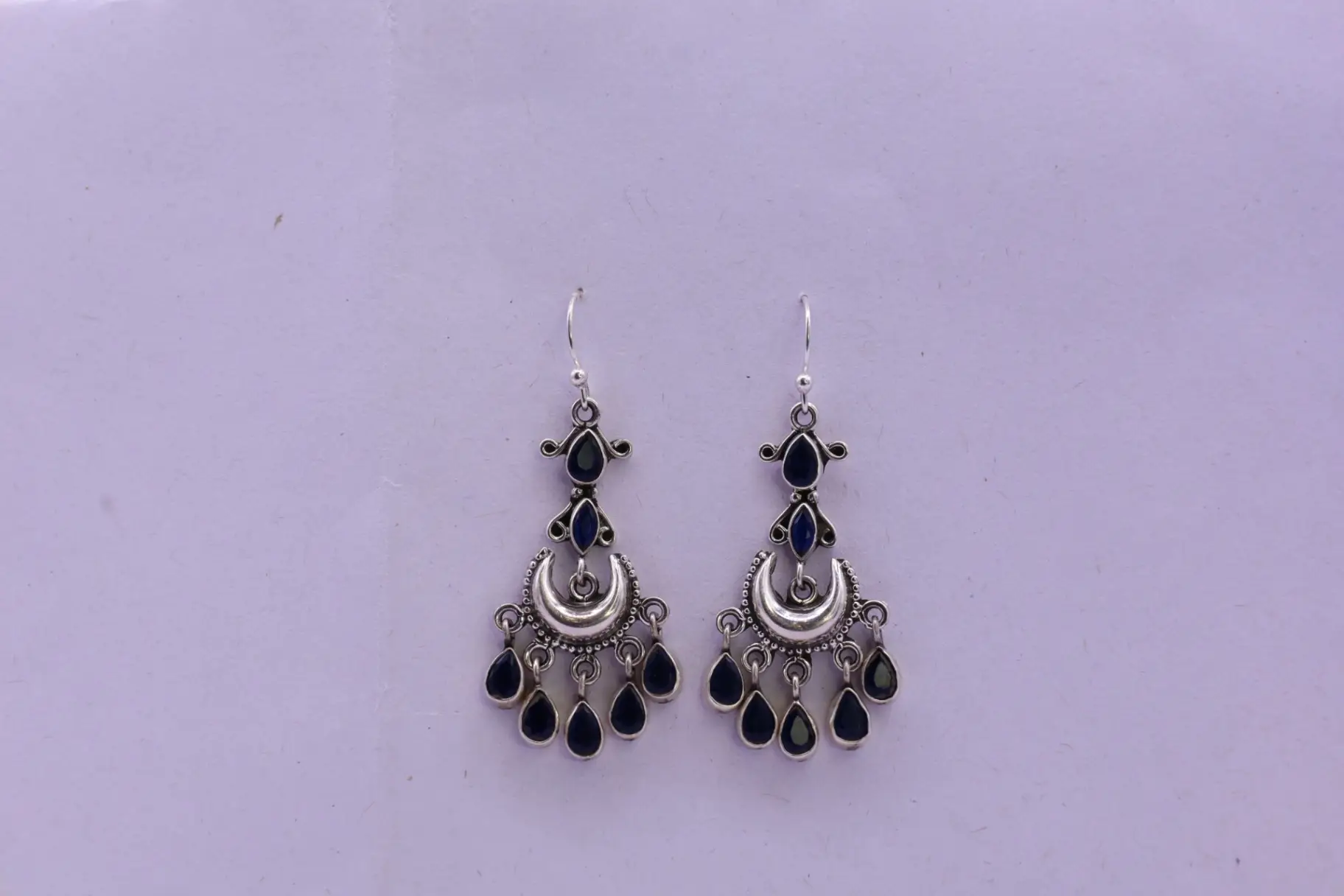 Silver Drop Earrings view 2