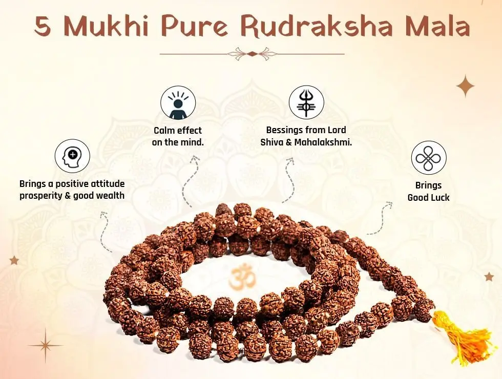 2 mm 5 Mukhi Rudraksha Mala Very small Beads view 6