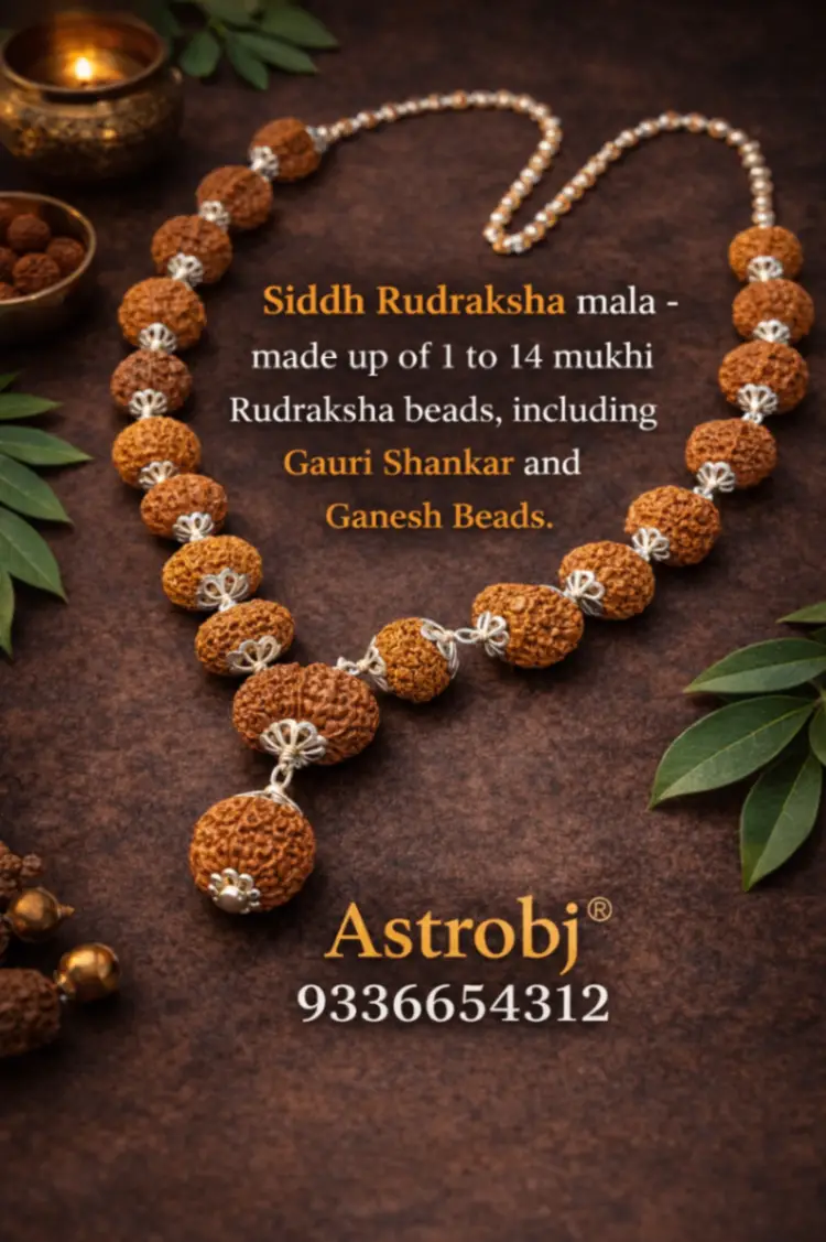 Siddh Nepali Rudraksha Mala With Pure Silver Capping view 3