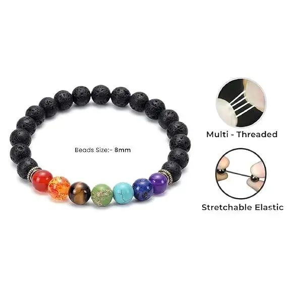 Lava Seven Chakra Bracelet view 3