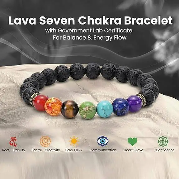 Lava Seven Chakra Bracelet view 5