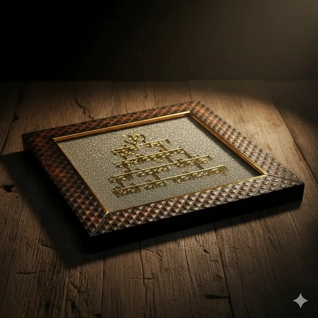 Pyrite Gayatri Mantra Frame 7.5x7.5 Inches view 2