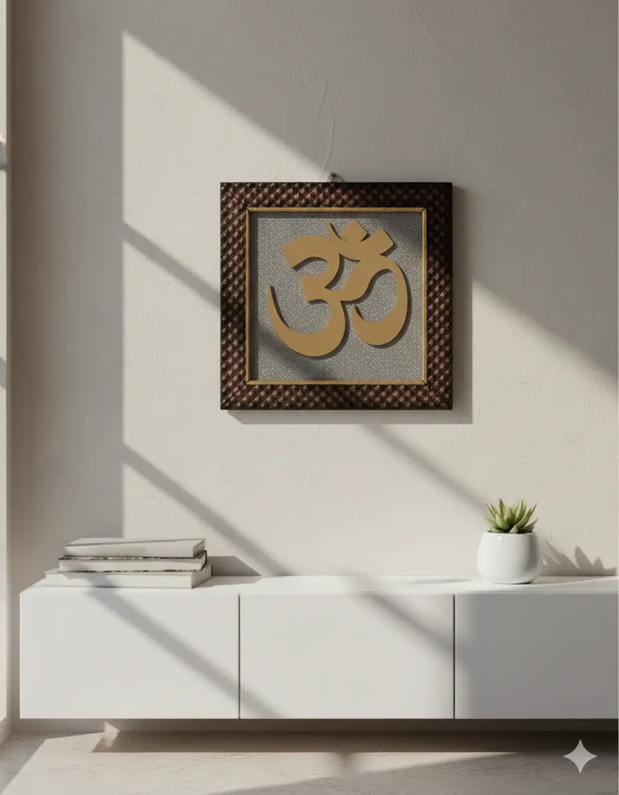 Pyrite Om Frame 7.5x7.5 Inches  view 3