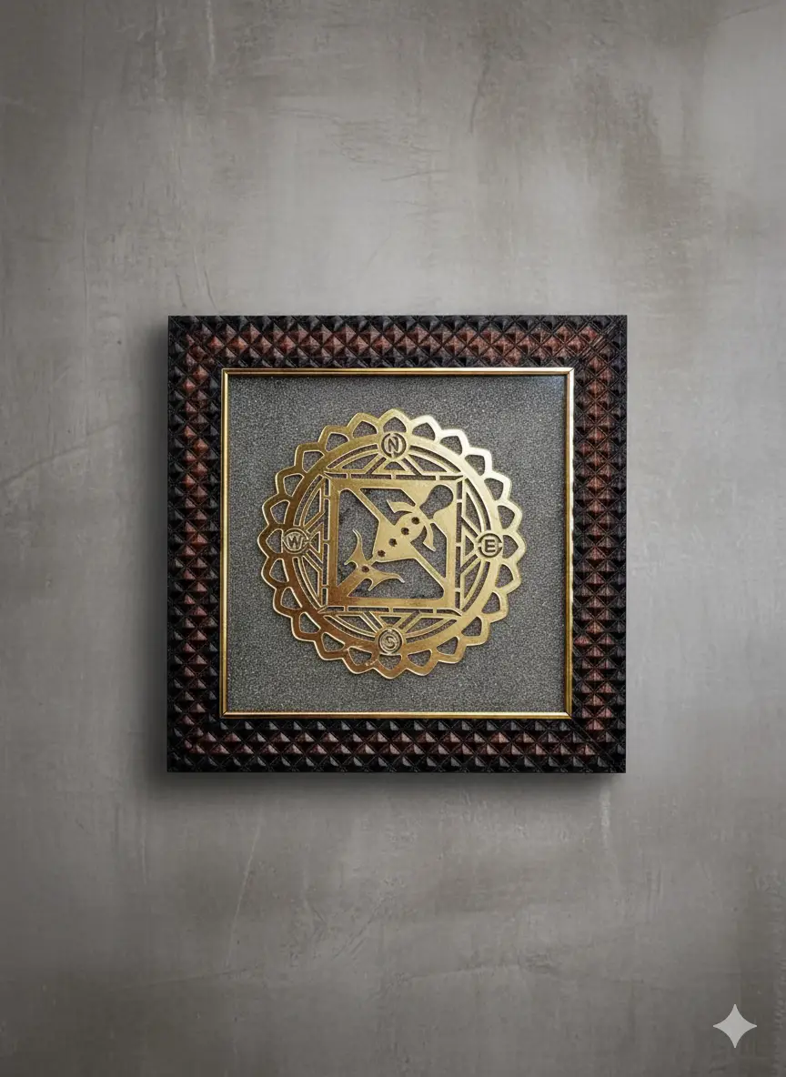 Pyrite Vastu Purush Frame 7.5x7.5 Inches view 2