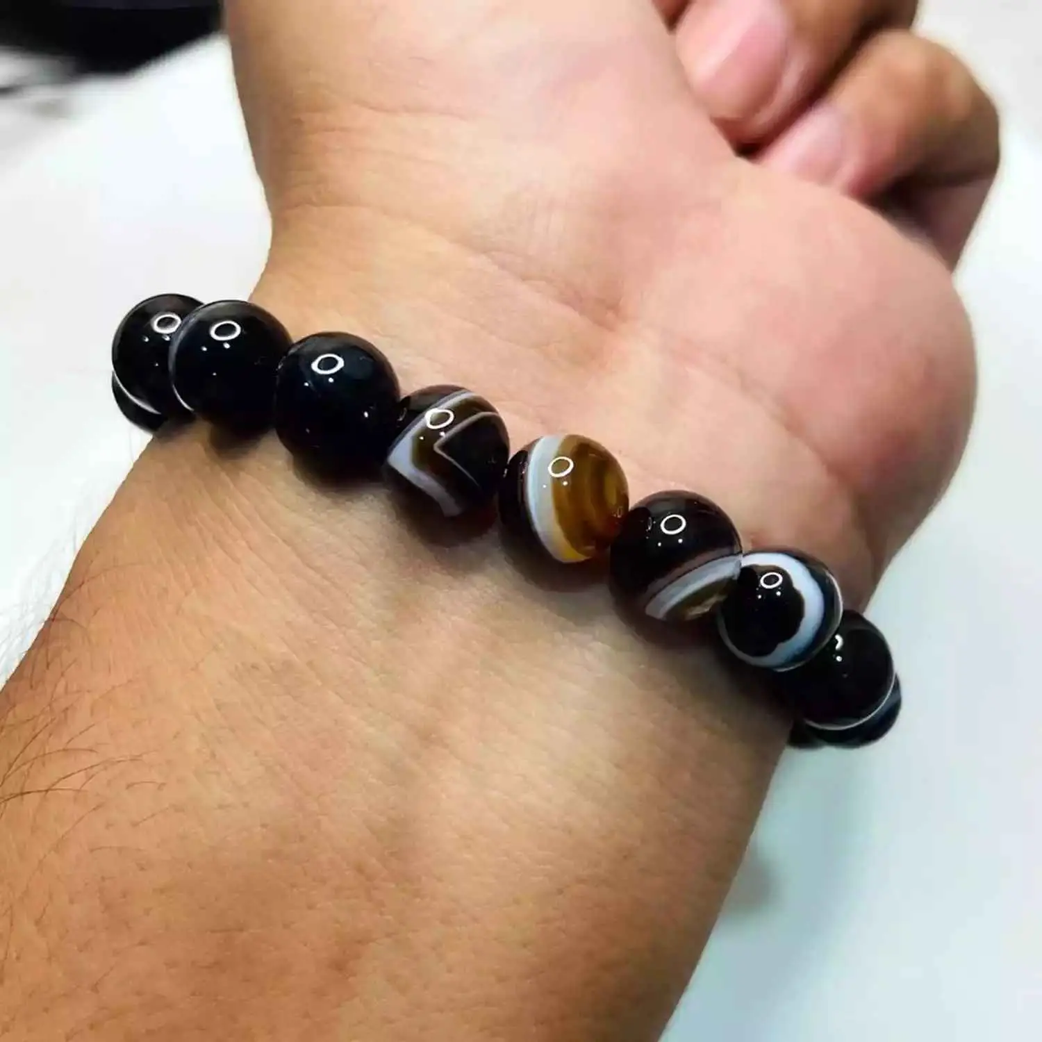 Black Obsidian Bracelet "Agate" (Sulemani Hakik) view 3
